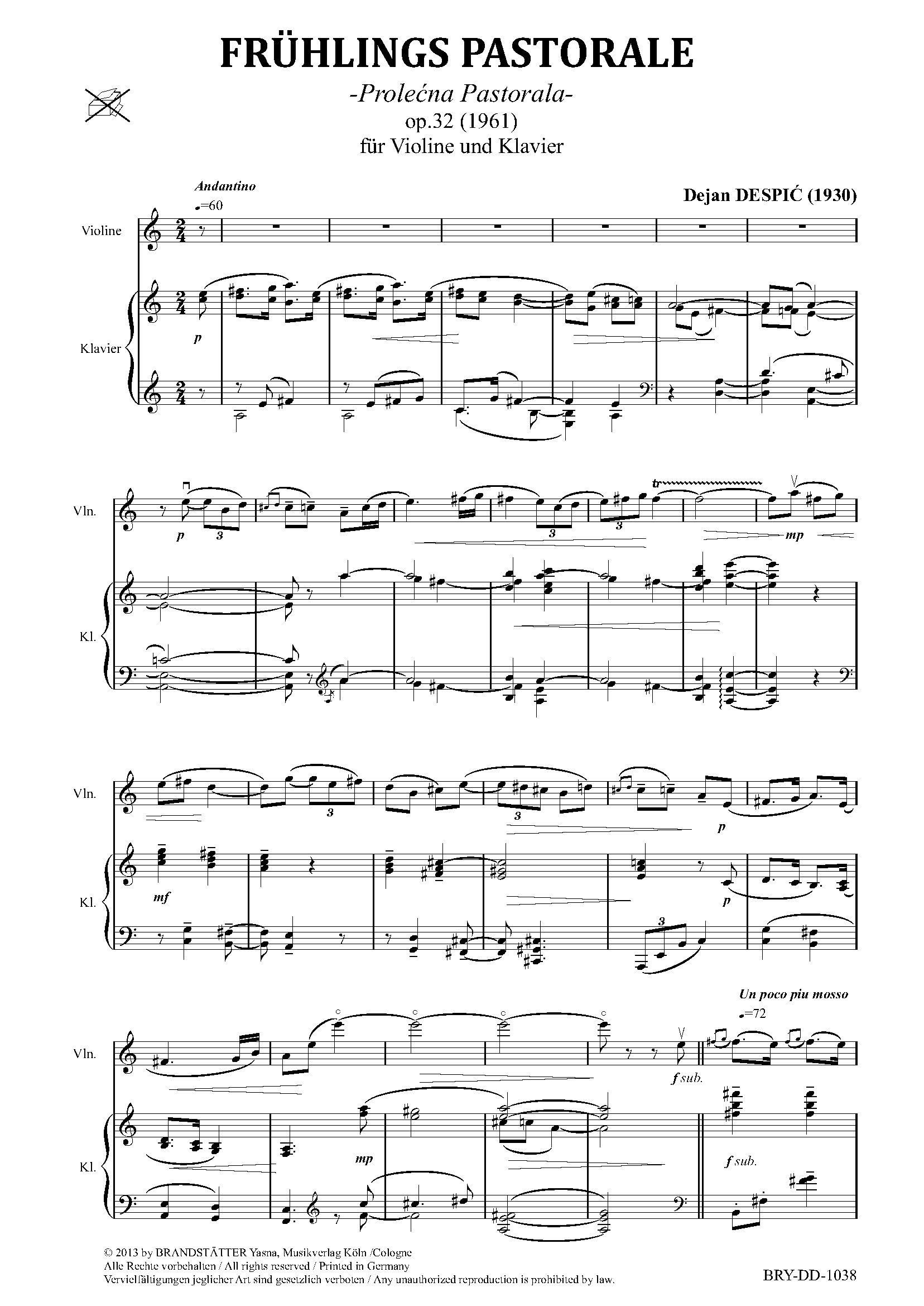 FRÜHLINGS PASTORALE op.32